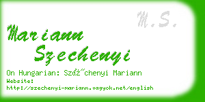 mariann szechenyi business card